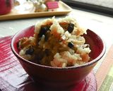 A picture of step 6 of Mixed Rice with Autumn Shimeji Mushroom and Aburaage.