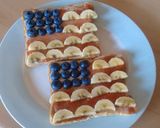 A picture of step 5 of Vickys 'Star-Spangled Banner' Toast, 4th of July Kids Breakfast.