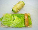 A picture of step 4 of Rolled Cabbage with Fried Tofu and Wiener Sausages.