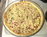 A picture of step 7 of Quiche Lorraine.