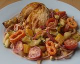 A picture of step 5 of Vickys Chickpea & Mango Salad w Creamy Dressing, GF DF EF SF NF.