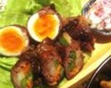 A picture of step 9 of Meat-Wrapped Soft-Boiled Eggs for Bentos.