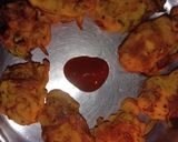A picture of step 8 of Bok phool or heron flower Pakoda.