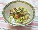 A picture of step 5 of Summertime Chilled Ochazuke (Rice with Tea) with Dashi Stock Granules.