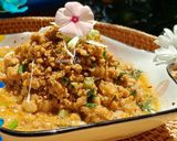 A picture of step 3 of Stir-Fried Ground Pork with Scallions.