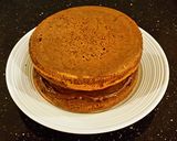 A picture of step 10 of Vanilla and Chocolate Striped Butter Layer Cake.
