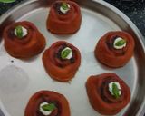 A picture of step 14 of Red velvet dhokla.