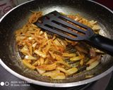 A picture of step 1 of Besan Gatta Pulao.