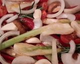 A picture of step 3 of Sig's Oven Roasted Fennel, Peppers and Mushrooms with Cheese.