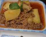 A picture of step 5 of Aloo Qeema 🍛.