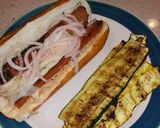 A picture of step 11 of Game Day Sausage Sandwich with Grilled Zucchini.