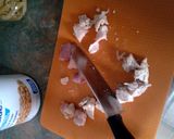 A picture of step 2 of Goat cheese and basil penne.