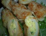 A picture of step 5 of Chikuwa Fries Stuffed with Potato Salad.