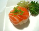 A picture of step 10 of Simple Temari Sushi Using a Pack of Sashimi.