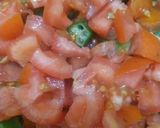 A picture of step 3 of Bhindi masala.