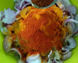 A picture of step 5 of Ragi mudda with mutton curry.
