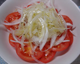 A picture of step 3 of Tomato and Sliced Sweet Onion Salad.