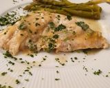 Foto del paso 4 de la receta: Chernia, espárragos con salsa de fumet de langostinos