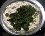 A picture of step 4 of Palak-Cheese square paratha.