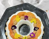 A picture of step 6 of Yogurt, Peach, and Amaretti Ice Cream Cake.
