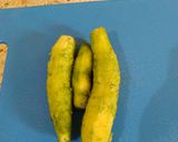 A picture of step 1 of Stuff karela with multigrain chapati.