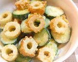 A picture of step 2 of Chikuwa and Cucumber Tossed in Miso and Mayonnaise.