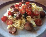 A picture of step 6 of Caprese Pasta with Sausage.