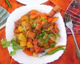 A picture of step 5 of Sweet & Sour Sausages with Bell Peppers.