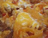 A picture of step 4 of Salsa, Cheddar, Sour Cream & Avocado Pizza.