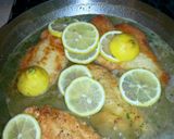 A picture of step 9 of Chicken Piccata.