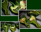 A picture of step 4 of Gorda's potato & cheese stuffed Poblano peppers.