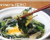 A picture of step 3 of Soft-boiled Egg in a Spinach and Enoki Mushroom Nest.