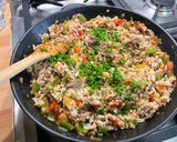 Une image de l'étape 18 de Riz à l’agneau, tomates, poivron, citron et épices.