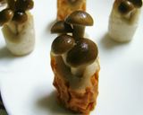 A picture of step 4 of Autumn Bento Side Dish - Mushrooms Growing on Stumps.