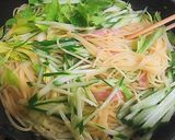 A picture of step 7 of Spaghetti Aglio e Olio Peperoncino with Cucumber and Celery.