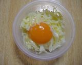 A picture of step 2 of Cabbage Omelet for Bentos.
