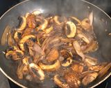 A picture of step 4 of Pork tenderloin with mushroom, shallot and tarragon sauce.