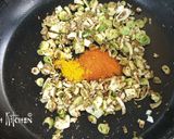 A picture of step 5 of Onion Leaves Stir Fry - North Indian style.