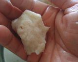 A picture of step 1 of Bread Dahi bhalle.