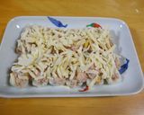 A picture of step 3 of Baked Chikuwa with Tuna and Mayonnaise.