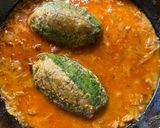 A picture of step 8 of Stuffed Karele or Bitter Gourd with Chicken Qeema in Kashimiri style.