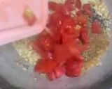 A picture of step 4 of Achari Aloo Baingan.