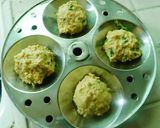 A picture of step 5 of Green Squash (Lauki) paruppu urundai More kuzhambu (in buttermilk sauce).