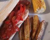 Spicy Cajun chicken with potato wedges and buttered corn recipe step 5 photo