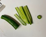 A picture of step 3 of Cucumber Sticks with Miso Paste.