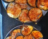 A picture of step 1 of Crispy Brinjal Tawa Fry.