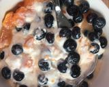A picture of step 1 of Breakfast - Blueberry, Papaya yougurt.