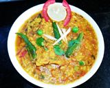 A picture of step 6 of Moong Dal Fry with Fish Head.