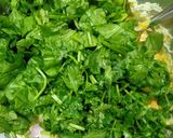A picture of step 4 of Palak pakoda or Spinach fritters or pakoda.