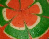 A picture of step 13 of Tricolour marvel cake.